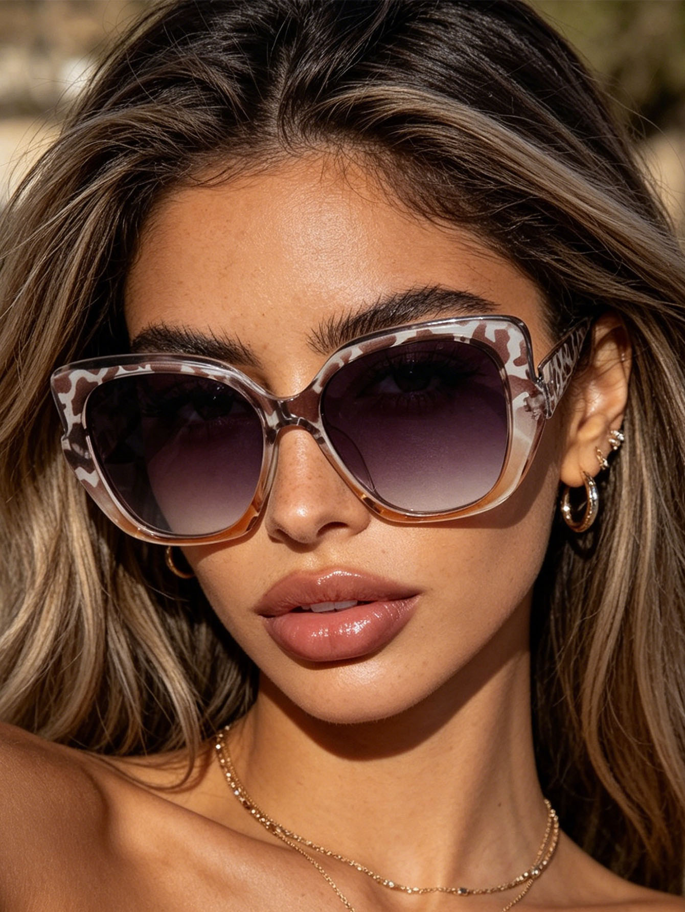 Streetwear Brand With Eye - 1 Stück Trendige Marken-Sonnenbrille mit Rosa