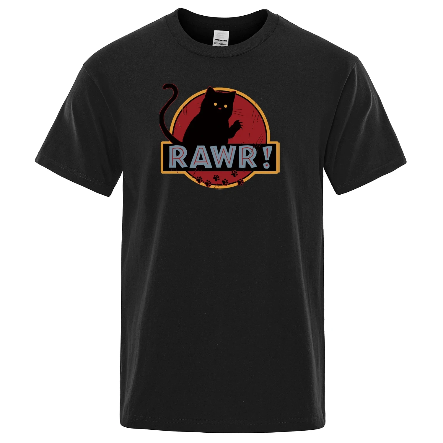 Streetwear Brand Cat - Atmungsaktives Baumwoll-T-Shirt für Herren, Streetwear, Rawr