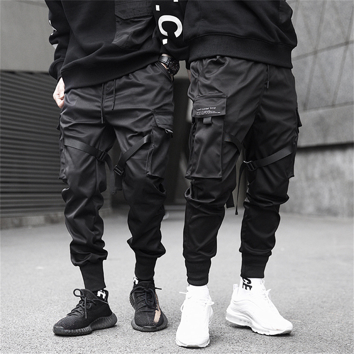 Streetwear Brands - Schwarz Hip Hop Cargo Hosen Sommer