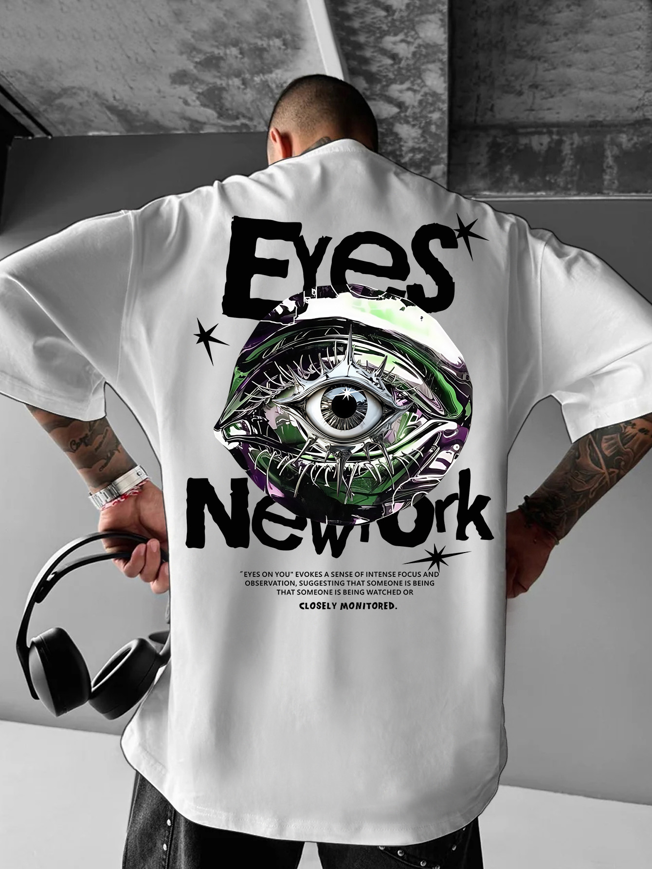 Streetwear Brand With Eye - Herren Oversized New York Gothic Streetwear