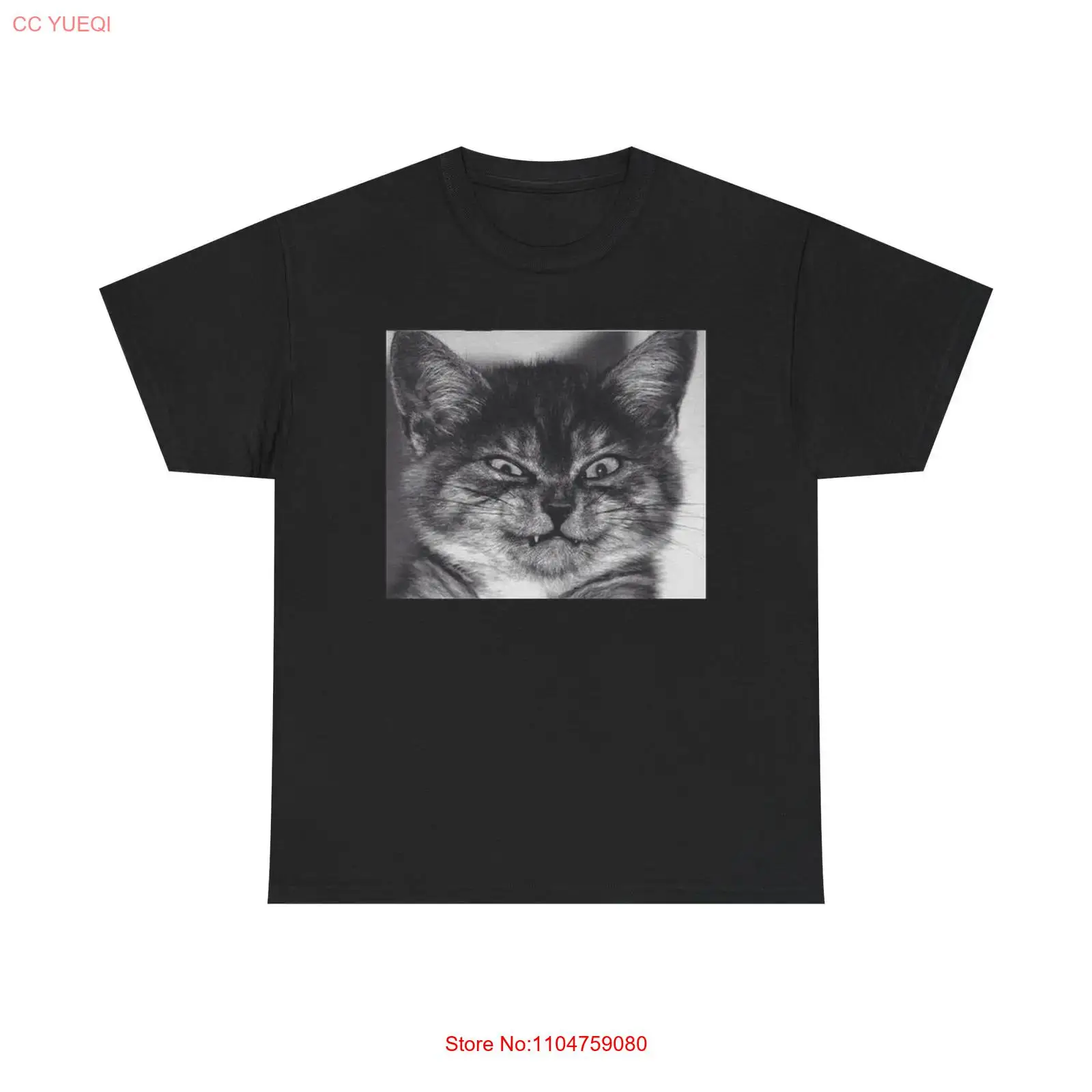 Streetwear Brand Cat - Lustiges Katzen-Gesicht-T-Shirt, BRANDNEU, Baumwolle, Vintage-Waschung, Streetwear,