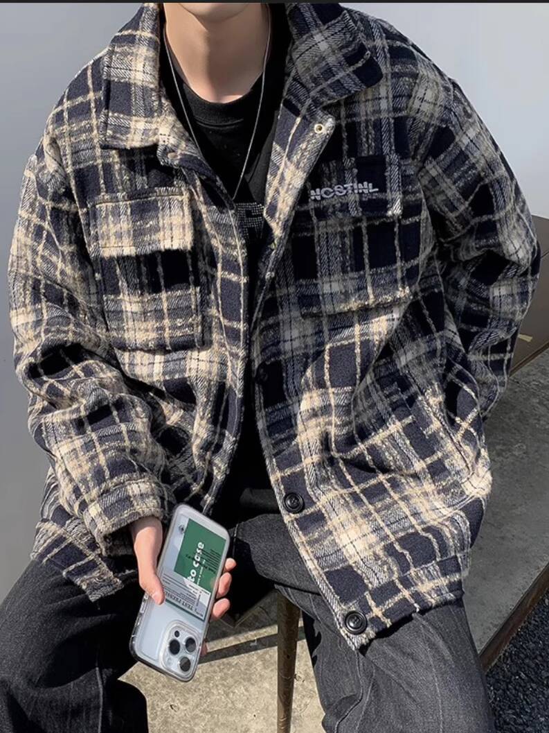 Streetwear Brand England - Dicke Hemdenjacke für Herren, Herbst und