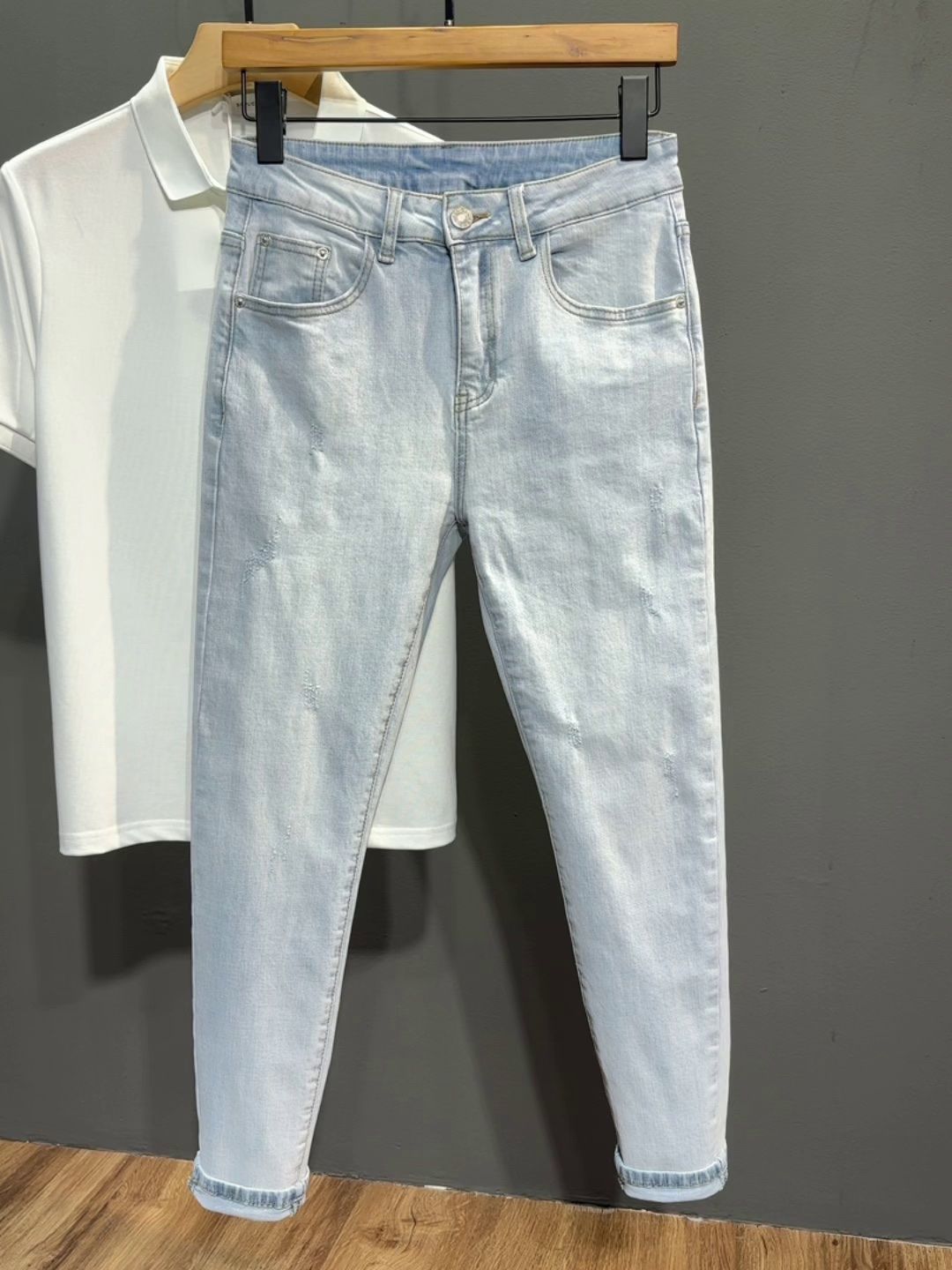 Sommer gewaschene hellblaue ge – Streetwear Brand Cat Bewertung und Preis