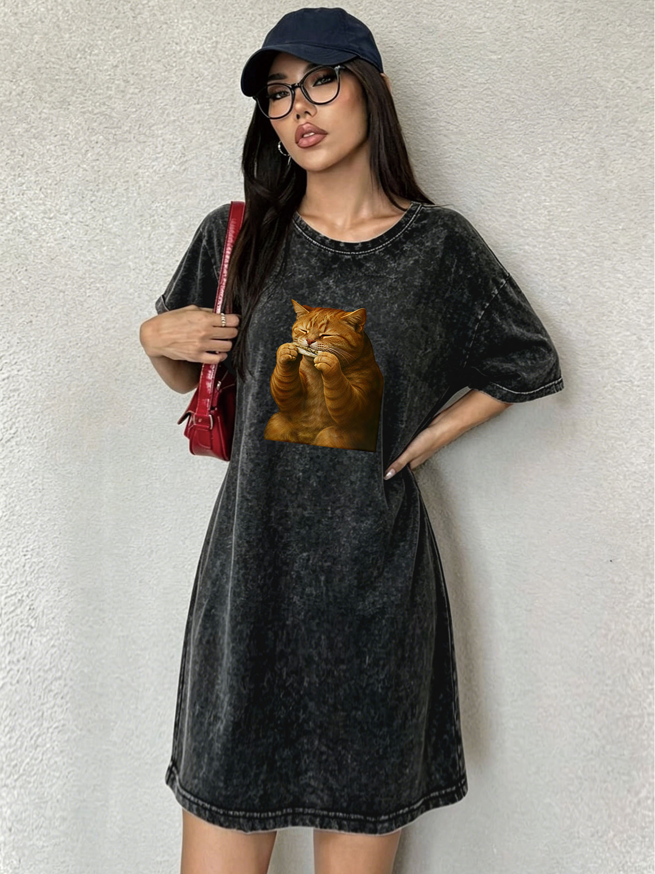 Vintage Washed Distressed T-Sh – Streetwear Brand Cat Bewertung und Preis